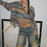 Striped Fringed Cardigan