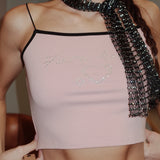 Regina Rhinestone Crop Cami Top