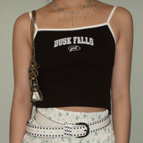 Black Letter Print Camisole Top