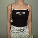 Black Letter Print Camisole Top