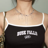 Black Letter Print Camisole Top