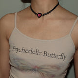 Khaki butterfly camisole