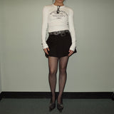 White Slim-fit Crew Neck Long Sleeve