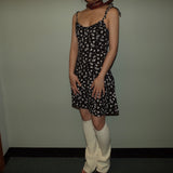 Black floral pattern dress
