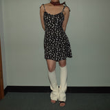Black floral pattern dress