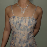 Floral Ruffle Trim Cami Dress
