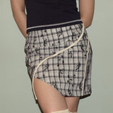 Butterfly Lace irregularly cut short skirt