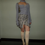 Square-neck long sleeve with scarf
