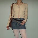 Denim mini skirts