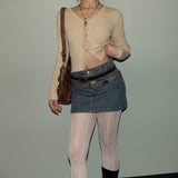 Denim mini skirts