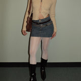 Denim mini skirts