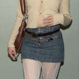 Denim mini skirts
