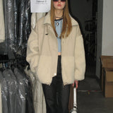 Splice Faux Lambswool Coat