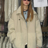 Splice Faux Lambswool Coat