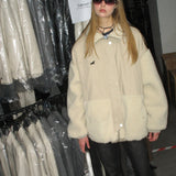 Splice Faux Lambswool Coat