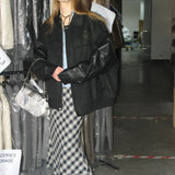 Spliced Faux leather Jacket