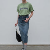 Ordinary Graphic Oversized Short Sleeve T-Shirt / Green