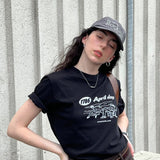 1786 April Day Graphic Basic T-Shirt / Black