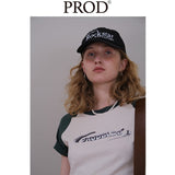 Slim fit Raglan Prodbldg Short Sleeve T-Shirt / Beige & Forest Green