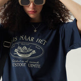 Reis Naar Boxy T-Shirt / Blue