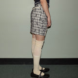 Beige over-the-knee socks