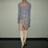 Beige over-the-knee socks
