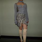 Beige over-the-knee socks