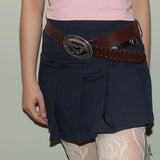 Navy Blue Schoolgirl Pleated Skorts