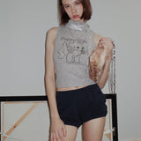 Puppy Sigh Turtleneck Tank Top