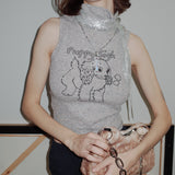Puppy Sigh Turtleneck Tank Top
