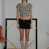 80s Sicily Stripe Cropped T-Shirt