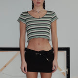 80s Sicily Stripe Cropped T-Shirt