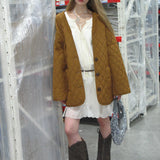 Caramel Quilted Cotton Coat