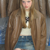 Faux Leather Winter Jacket