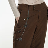 Button Cargo Flare Pants