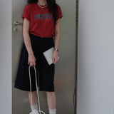 Pure Idea Graphic Basic T-Shirt / Red