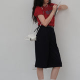 Pure Idea Graphic Basic T-Shirt / Red