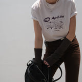 1786 April Day Basic T-Shirt / White