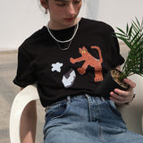 Tiger House Graphic Basic Short Sleeve T-Shirt / Black