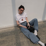 1986 Skateboard Club - Cat Basic Short Sleeve T-Shirt / White