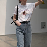 1986 Skateboard Club - Cat Basic Short Sleeve T-Shirt / White