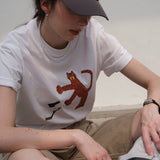 Tiger House Graphic Basic T-Shirt / White
