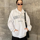 Loose Fit Bubble Lusion Collared Jumper / Gray