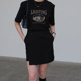 Lighting Basic Short Sleeve T-Shirt / Black