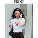 Rose Flower Graphic Basic T-Shirt / White