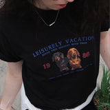 1986 Two Dogs Graphic Basic T-Shirt / Black