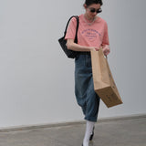 1867 Witch Mirror Basic Graphic Short Sleeve T-Shirt / Pink