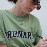 Ordinary Graphic Oversized Short Sleeve T-Shirt / Green