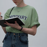 Ordinary Graphic Oversized Short Sleeve T-Shirt / Green