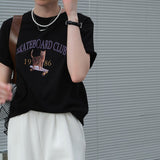 1986 Skateboard Club - Cat Graphic Basic Short Sleeve T-Shirt / Black